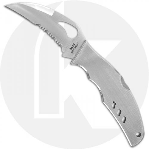 Spyderco Knives: Spyderco Byrd Knife, Crossbill Part Serrated, SP-BY07PS