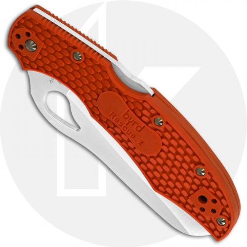 Spyderco Byrd BY17SOR2 Cara Cara 2 Rescue Knife Serrated Sheepfoot Orange FRN Handle