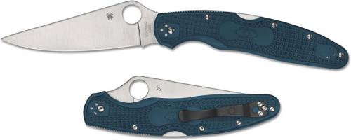 Spyderco Police 4 Lightweight K390 - C07FP4K390 - K390 Drop Point - Blue FRN - Lock Back