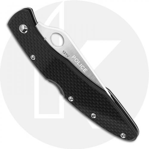 Spyderco Police C07LCFS - 2003 Sprint Run - Serrated Edge - Left Hand - Carbon Fiber - Discontinued Item - Serial # - BNIB - Jap