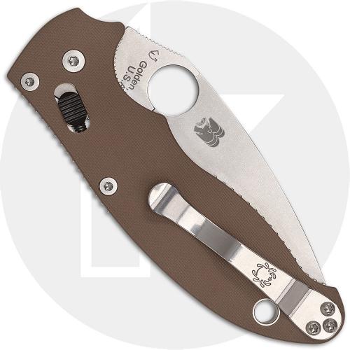 Spyderco Manix 2 C101GPBN15V2 - Sprint Run - Satin 15V Blade - Brown G10 - USA Made