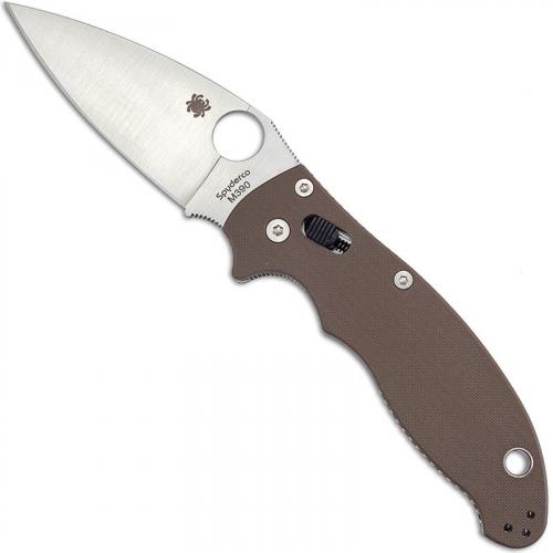 Spyderco Manix 2 C101GPBN2 - Satin M390 Blade - Brown G10 Handle - Distributor Exclusive