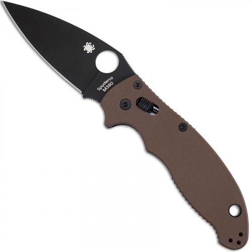 Spyderco Manix 2 C101GPBNBK2 - Black M390 Blade - Brown G10 Handle - Distributor Exclusive