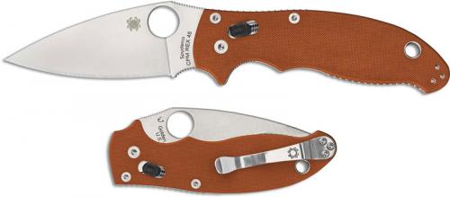 Spyderco Manix 2 C101GPBORE2 - REX 45 Blade - Burnt Orange G10 Handle - Sprint Run - USA Made