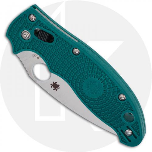 Spyderco Manix 2 Lightweight C101PCBL2 - CPM SPY27 Blade - Aqua Blue FRCP Handle - USA Made