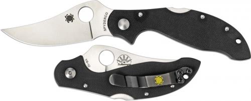 Spyderco Small Persian Folder 2 C105GP2 - VG-10 Upswept Blade - Black G10 - Discontinued Item - Serial Numbered - BNIB