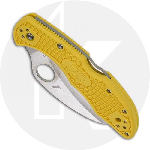 Spyderco C106PYL2 Tasman Salt 2 Rust Proof Hawkbill Blade Yellow FRN Lockback Folding Knife