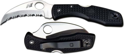 Spyderco Tasman Salt C106SBK - Serrated Blade - Black Handle - Discontinued Item - Serial Numbered - BNIB