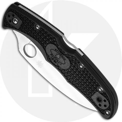 Spyderco C10FSWCBK Endura 4 Wharncliffe Knife, 3.78 Inch Serrated Wharncliffe Blade, Black FRN Handle