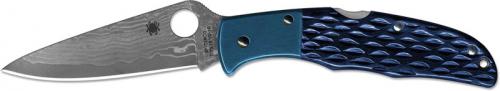 Spyderco Endura C10JBBP - 2012 Sprint Run - VG10 Damascus - Jigged Blue Bone and Blue Ti - Discontinued Item - Serial # - BNIB - Japan Made