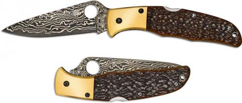 Spyderco Endura C10JBOP - 2013 Sprint Run - VG10 Damascus - Jigged Orange Bone and Bronze Ti - Discontinued Item - Serial # - BNIB - Japan Made