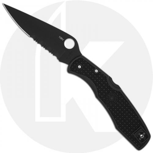 Spyderco Knives: Spyderco Endura 4 Lightweight, Black Part Serrated, SP-C10PSBBK