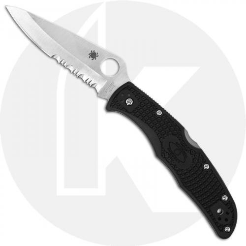 Spyderco Endura 4 Knife, Part Serrated, SP-C10PSBK