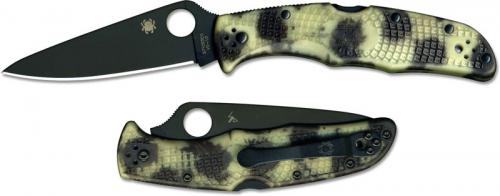 Spyderco Endura 4 Knife C10ZFPGITDBK - Black Flat Ground VG10 - Glow in the Dark Zome FRN