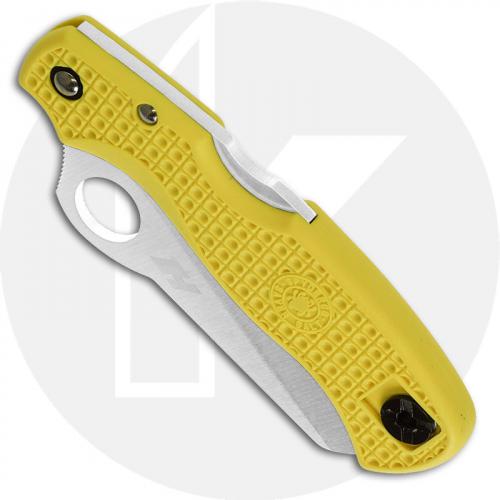 Spyderco Saver Salt 79mm - Serrated H-2 Sheepfoot - Yellow FRN