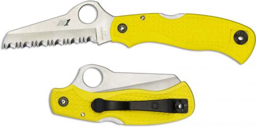 Spyderco Saver Salt 79mm - Serrated H-2 Sheepfoot - Yellow FRN