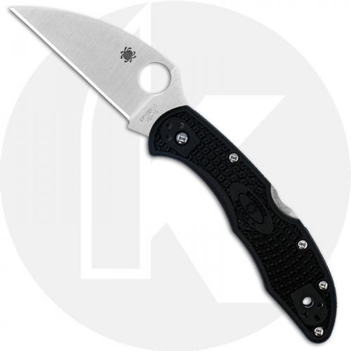 Spyderco C11FPWCBK Delica 4 Wharncliffe Knife, 2.87 Inch Wharncliffe Blade, Black FRN Handle