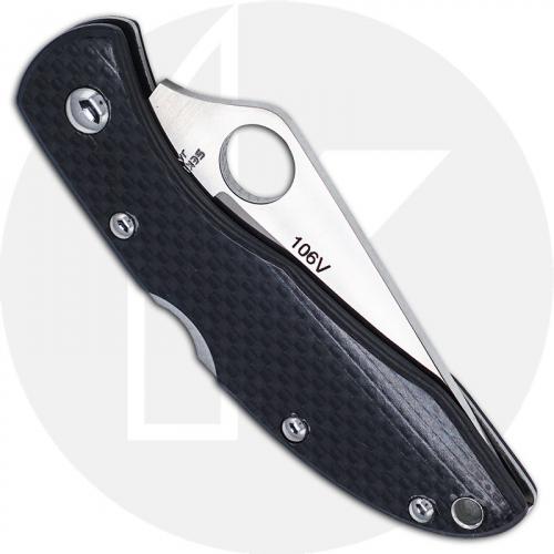 Spyderco Delica Knife - C11LCFP - Discontinued Item - Serial Number - BNIB - Limited Run - Left Handed - Plain Edge - Carbon Fib