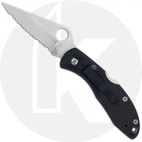 Spyderco Delica Knife - C11LCFS - Discontinued Item - Serial # - BNIB - Limited Run - Left Handed - Serrated - Carbon Fiber