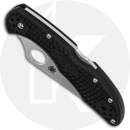 Spyderco Delica 4 Knife, Part Serrated, SP-C11PSBK