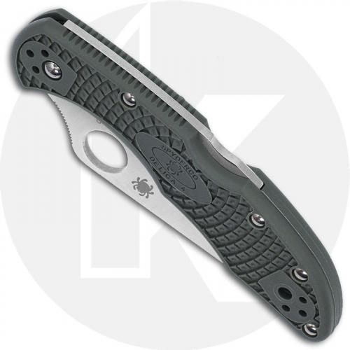 Spyderco Knives Spyderco Delica 4 Knife, Part Serrated, Foliage Green, SP-C11PSFG