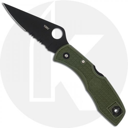 Spyderco Delica Knife - C11PSOD - Gen 3 - Discontinued Item - Serial Number - BNIB - Part Serrated - OD FRN