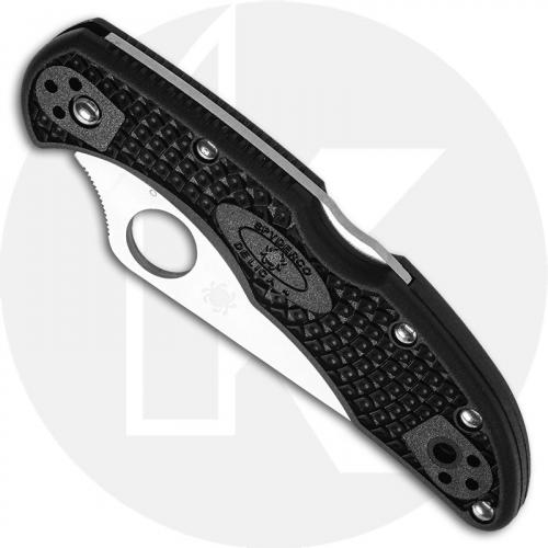 Spyderco Knives Spyderco Delica 4 Knife, Serrated, SP-C11SBK