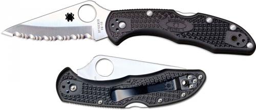 Spyderco Knives Spyderco Delica 4 Knife, Serrated, SP-C11SBK