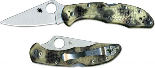 Spyderco Delica 4 Knife C11ZFPGITD - Flat Ground VG10 - Glow in the Dark Zome FRN