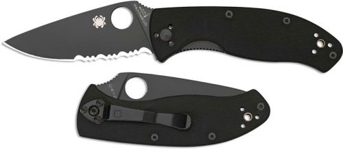 Spyderco Tenacious, Black Part Serrated, SP-C122GBBKPS