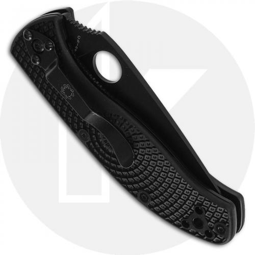 Spyderco Tenacious Lightweight C122PBBK - Value Folder - Plain Edge Black Blade - Liner Lock - Black FRN