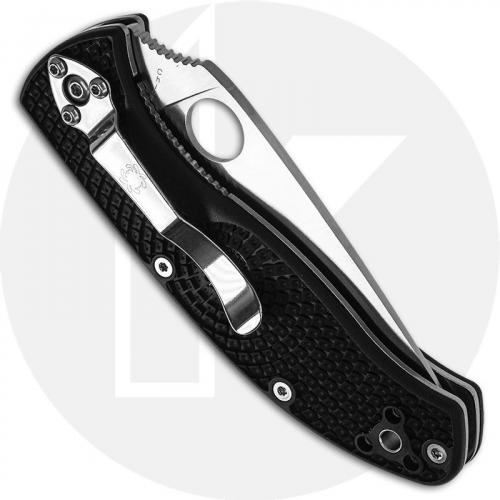 Spyderco Tenacious Lightweight Knife C122PBK - Value Priced Folder - Plain Edge - Liner Lock - Black FRN Handle