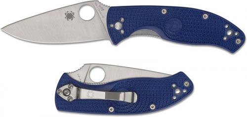 Spyderco Tenacious Lightweight Knife - C122PBL - Satin S35VN Drop Point - Blue FRN - Liner Lock