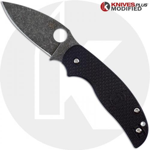 MODIFIED Spyderco Sage 5 Lightweight Knife C123PBK - Acid Stonewash