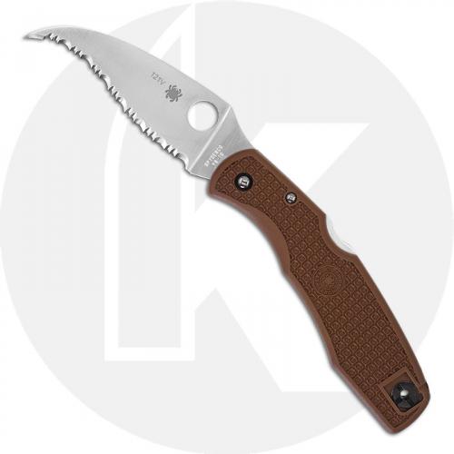 Spyderco Matriarch C12SBN - 2010 Sprint Run - Serrated - Brown FRN - Discontinued Item - Serial # - BNIB - Japan Made