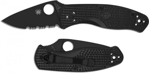 Spyderco Persistence Lightweight C136PSBBK - Black Part Serrated - Black FRN - Liner Lock Folder