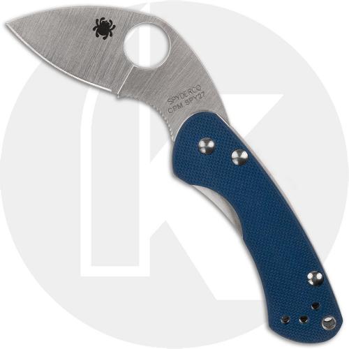 Spyderco Balance C141GPCBL Knife - Sprint Run - Satin CPM SPY27 Leaf - Cobalt Blue G10/Stainless Steel