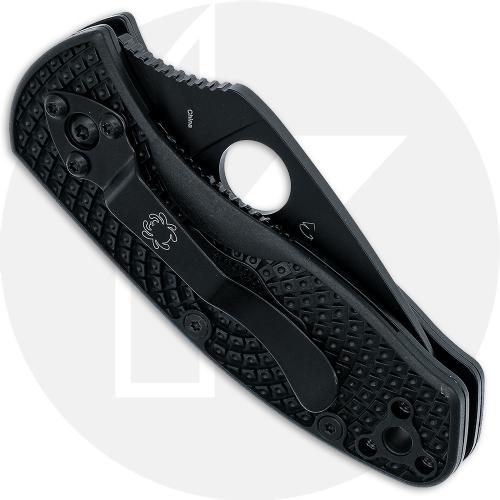 Spyderco Ambitious Lightweight Black C148PBBK - Plain Edge - Black FRN - Liner Lock Folder