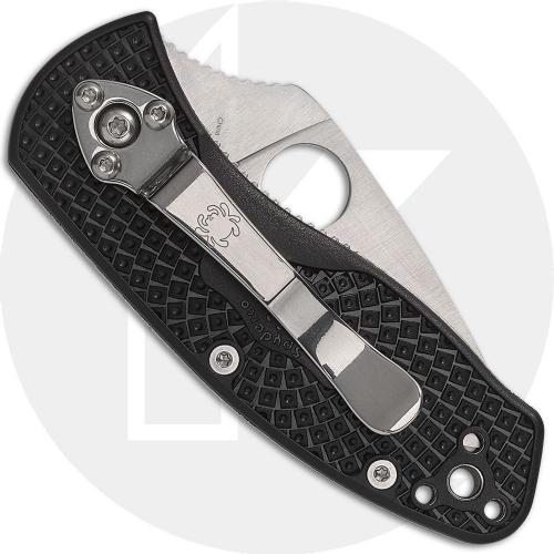 Spyderco Ambitious Lightweight C148SBK - Serrated - Black FRN - Liner Lock Folder