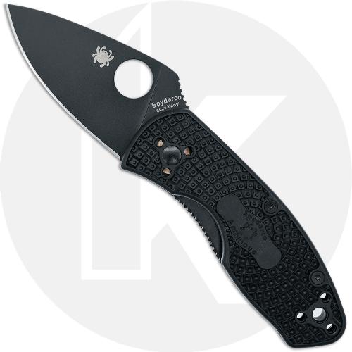 Spyderco Ambitious Lightweight Black C148PBBK - Plain Edge - Black FRN - Liner Lock Folder