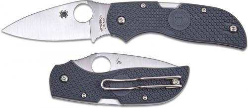 Spyderco C152PGY Chaparral Lightweight EDC Knife Leaf Blade Gray FRN Handle