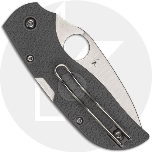Spyderco Chaparral Lightweight C152SGY Knife - Serrated CTS XHP Leaf Blade - Gray FRN