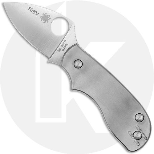 Spyderco Squeak C154TIP Knife - Sprint Run - Leaf Shaped Elmax - Titanium - Serial Number - BNIB