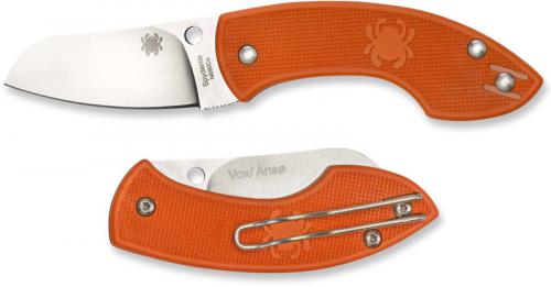 Spyderco Pingo C163POR Jens Anso Jesper Voxnaes Non Locking Sheepfoot Orange FRN Folder