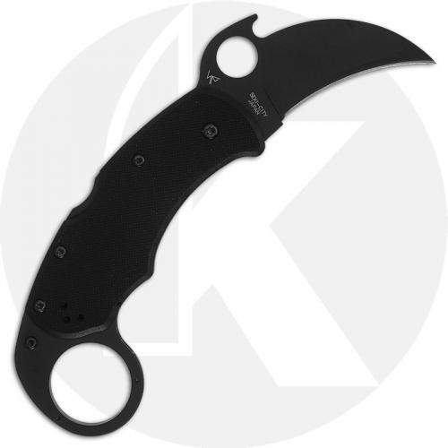 Spyderco C170GBBKP Karahawk Knife, 2.35 Inch Black Hawkbill Blade with Emerson Opener, Black G10 Handle with Finger Ring