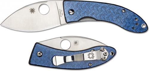 Spyderco C205GFBLP Lil Lum Chinese Folder Knife Sprint Run with Blue Nishijin Handle - Discontinued Item  Serial # - BNIB