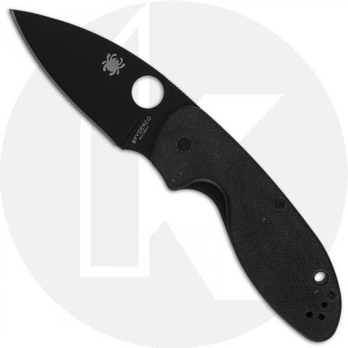 Spyderco C216GPBBK Efficient Knife 2.98 Inch Black Drop Point, Black G10 Handle
