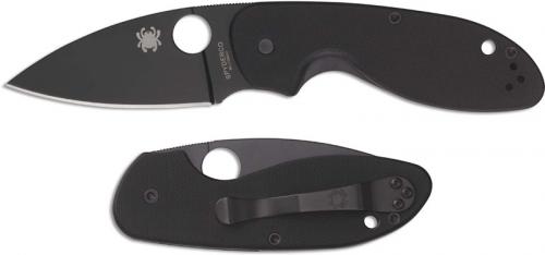 Spyderco C216GPBBK Efficient Knife 2.98 Inch Black Drop Point, Black G10 Handle