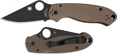 Spyderco Para 3 C223GPBNBK Limited CPM S35VN Black Blade Earth Brown G10 Handle USA Made