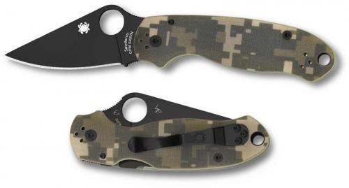 Spyderco C223GPCMOBK Para 3 - Black CPM S45VN - Camo G10 - Compression Lock - USA Made